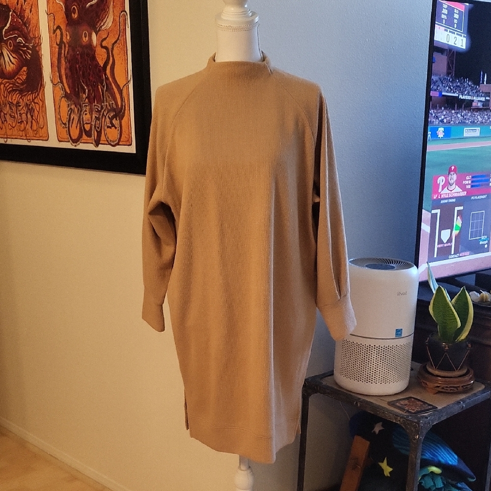 GB Thick Knit Long Sweater Tan